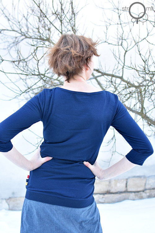 Modré-sedýlko denim, vel. S — foto 3