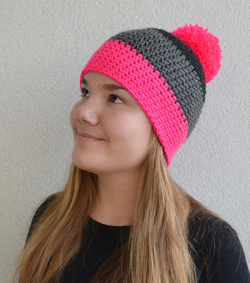Čepice NEON PINK and ANTRACIT — foto 2