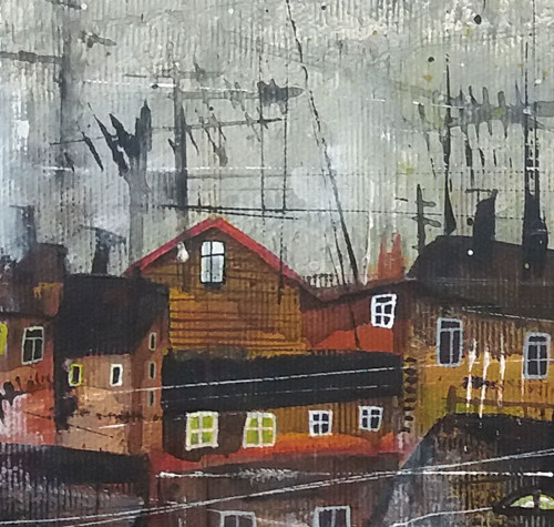 Nad střechami - 25x25cm — foto 2