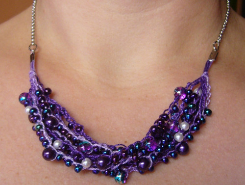Háčkovaný náhrdelník / výprodej — foto 4