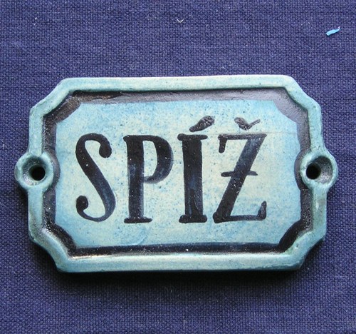 Keramická cedulka ručně malovaná "Spíž" — foto 2