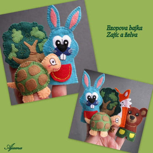 Zajíc a želva - prstoví maňásci — foto 4