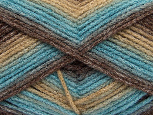 Chain Wool Color Turquoise Camel Brown 200g — foto 2