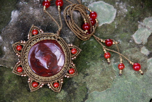 Mandala boho vílí náhrdelník s jaspisem — foto 2