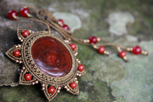 Mandala boho vílí náhrdelník s jaspisem — foto 3