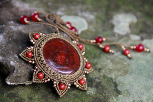 Mandala boho vílí náhrdelník s jaspisem — foto 4