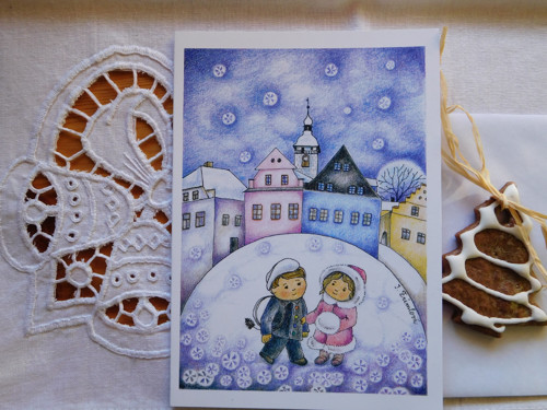 Kominíček a holčička -přáníčko — foto 4