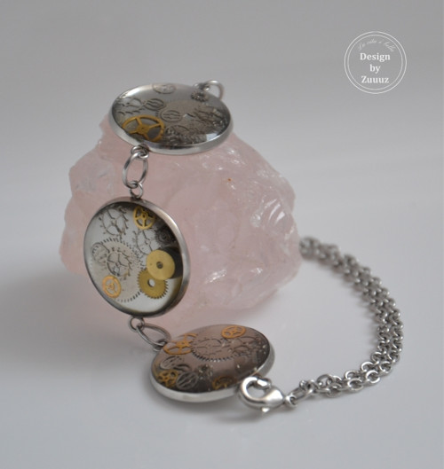 Steampunkový náramek (nerez) — foto 2