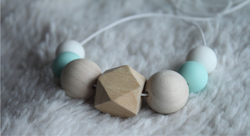 Kousací Korále - Natural / Mint / White — foto 2