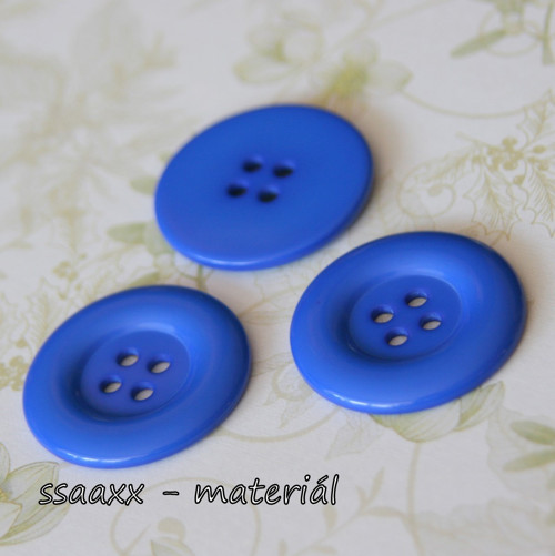 Plastový knoflík ~ 34 mm ~ tmavě modrý — foto 2