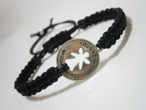 "Angel" náramek - černý (Macramé/unisex) — foto 2