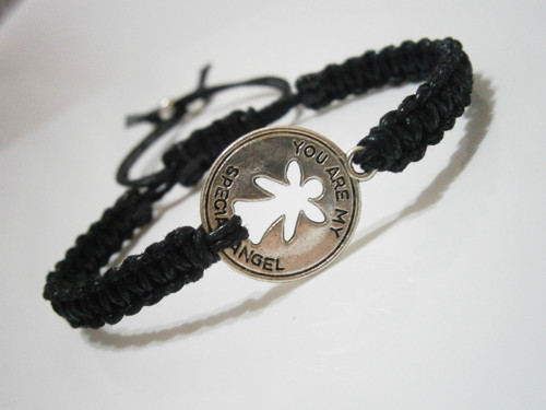 "Angel" náramek - černý (Macramé/unisex) — foto 3