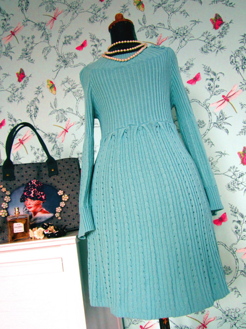 Šaty baby blue v úpletu — foto 3