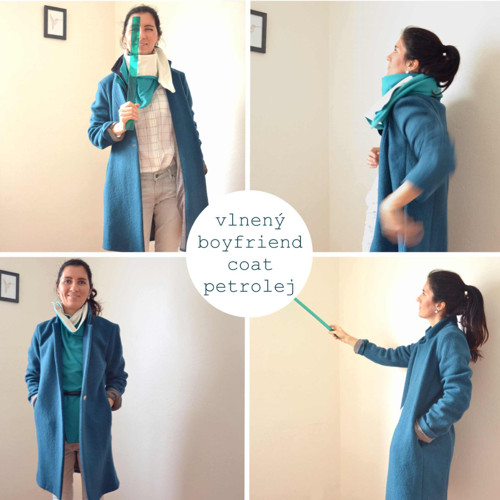 Boyfriend coat petrolejový — foto 2
