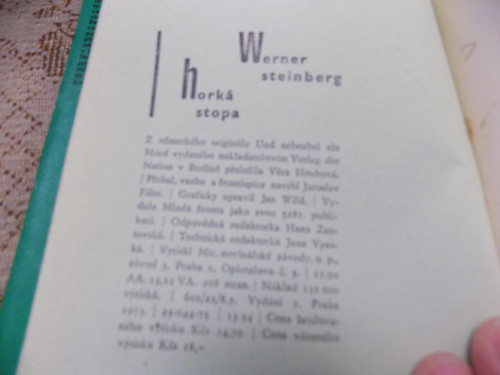 Werber Steinberg - Horká stopa - kniha — foto 3