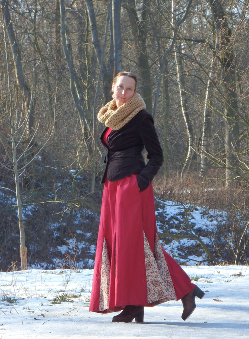 Godetová vínová maxi — foto 2