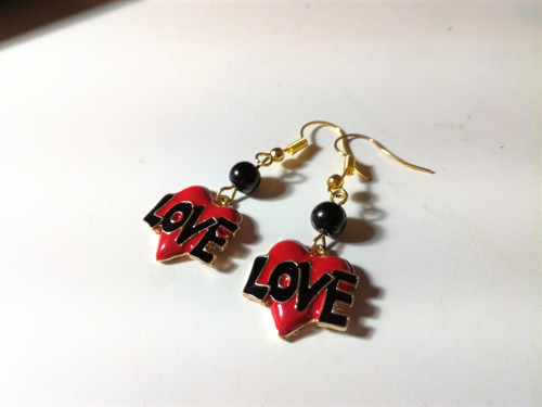 Srdíčka LOVE - náušnice — foto 2