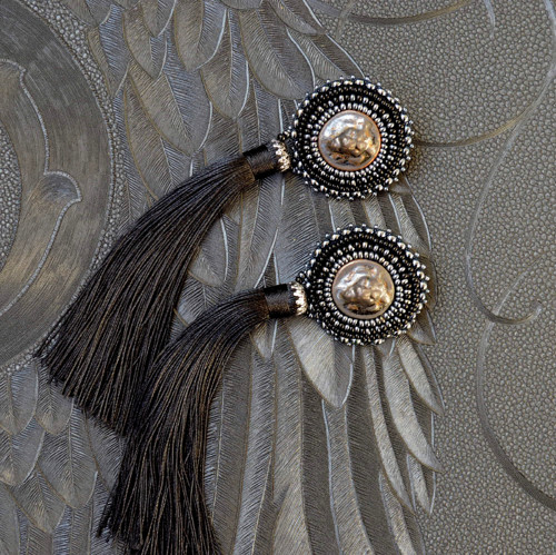 Lion Head Earrings - vyšívané náušnice — foto 5