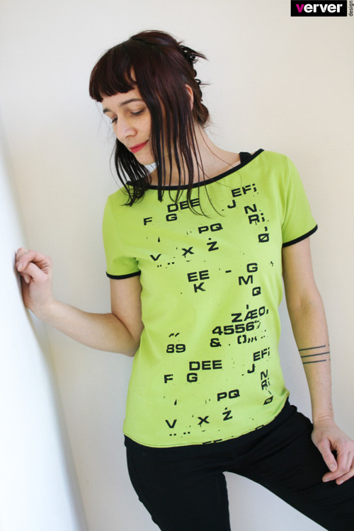 Triko limetkové - "písmo" (M) — foto 3