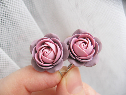 Mauve, visací náušnice — foto 2