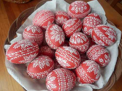 Voskované kraslice červené — foto 2