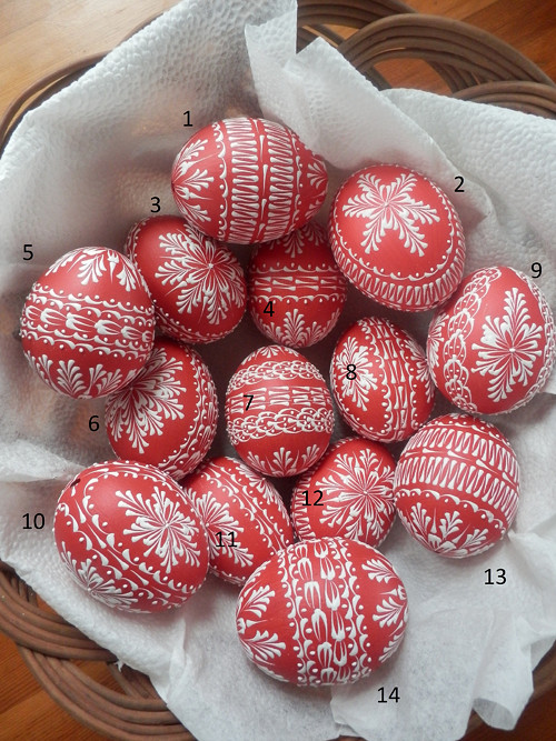 Voskované kraslice červené — foto 3