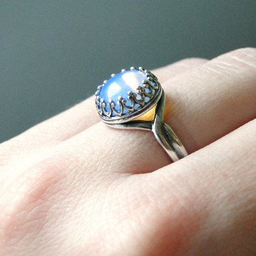 Opalite & Silver Ag 925 / Strieborný prsteň — foto 4