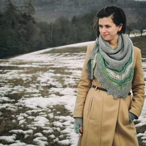 Šátek Marianne - ručně předený — foto 2