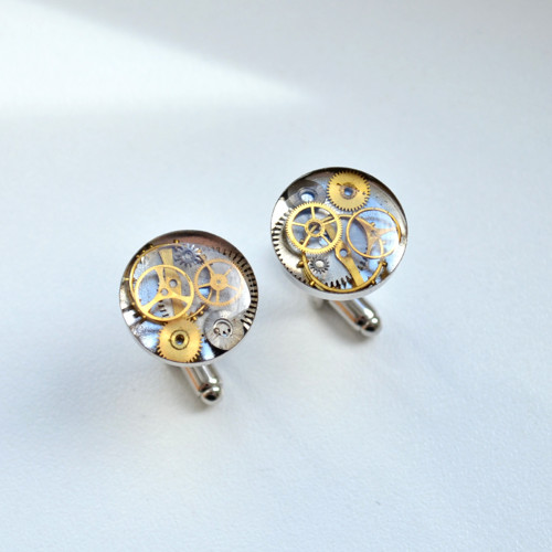 Manžetové Knoflíčky -Steampunk - Čiré — foto 3