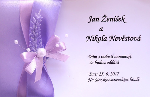 Svatební oznámení 3D s levandulkou — foto 3