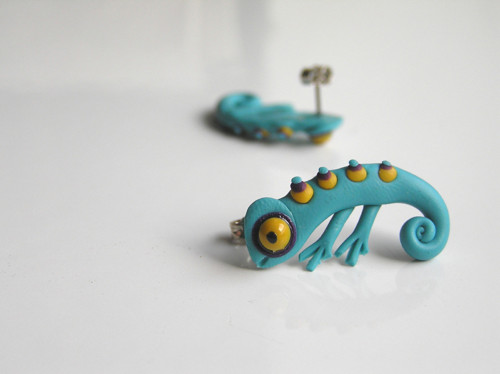 Chameleoni tyrkysoví... náušnice — foto 2