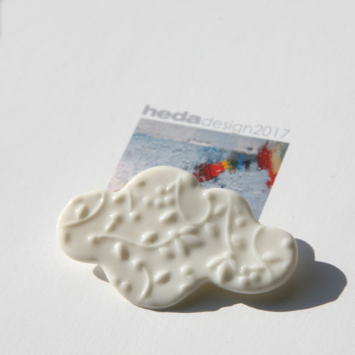 Jako sníh... Oblak II (porcelánová brož) — foto 3