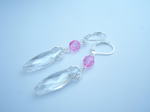 Elegantní krystal, postříbřené - náušnice — foto 3