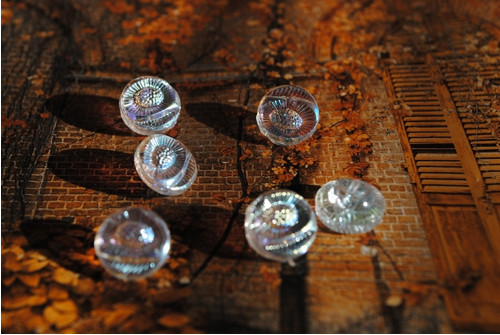 Skleněné knoflíky čiré 6ks — foto 2