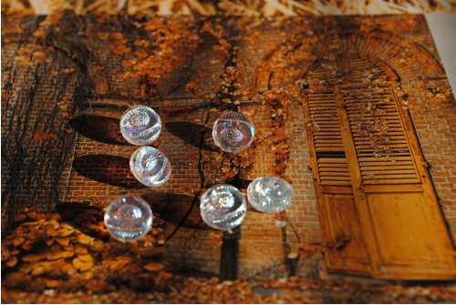 Skleněné knoflíky čiré 6ks — foto 3