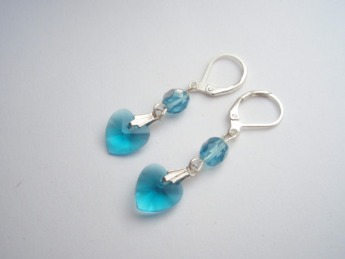 Blue , postříbřené - náušnice — foto 2