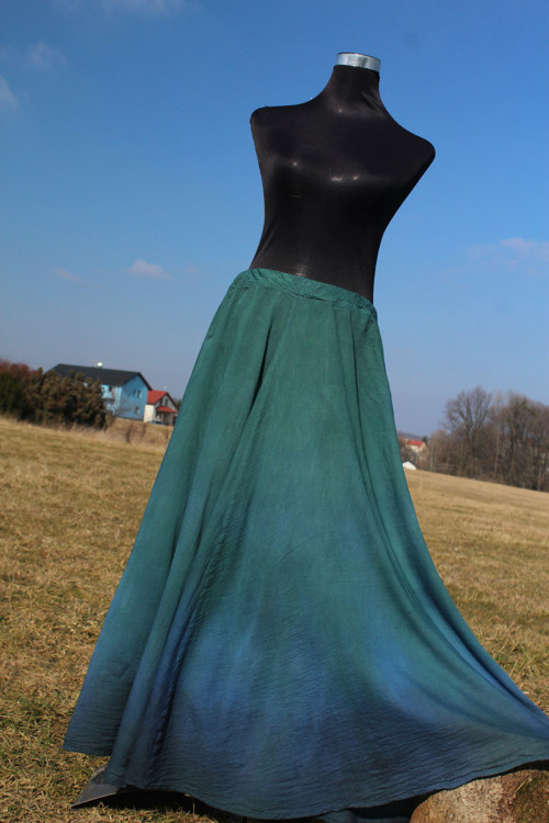 Letní maxi kolová sukně - Teal — foto 2