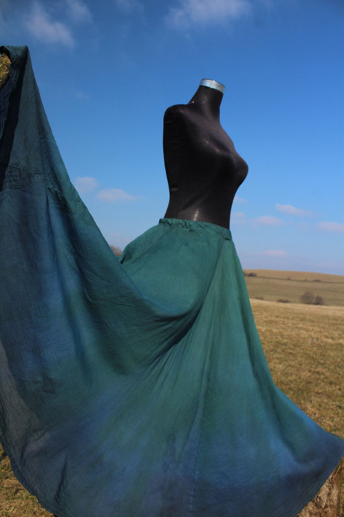 Letní maxi kolová sukně - Teal — foto 4