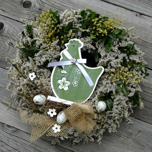 Velikonoční věnec - Buxus - Zelená slepička — foto 3