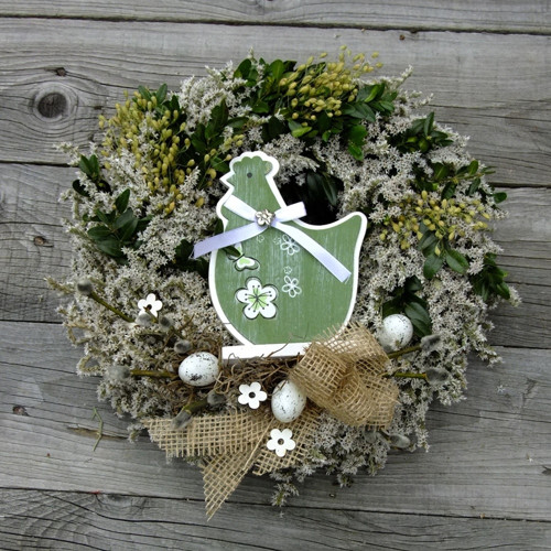 Velikonoční věnec - Buxus - Zelená slepička — foto 4