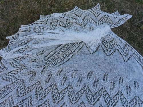 Pletený krajkový šátek...angora — foto 6