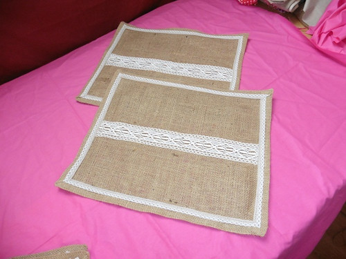 Jutové prostírání s krajkou — foto 2