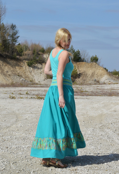 Crochet waist skirt - smaragdová — foto 2
