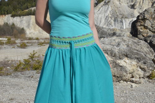 Crochet waist skirt - smaragdová — foto 4