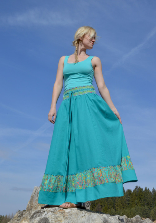 Crochet waist skirt - smaragdová — foto 5