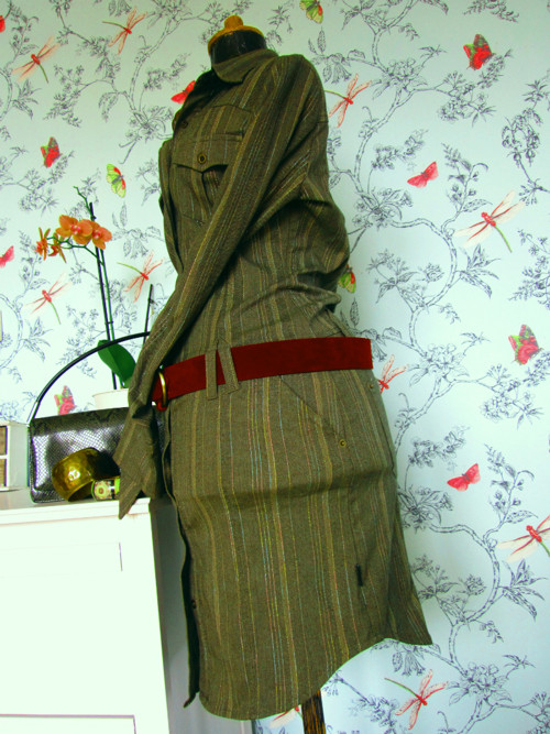 Šaty košilové khaki — foto 3