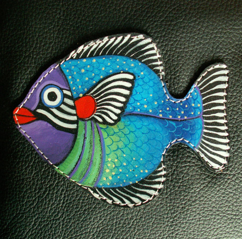 Blue Fish - kožená crossbody taška — foto 3