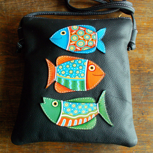 Tři rybičky - kožená crossbody taška — foto 3