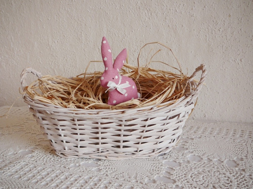 Ušáček - starorůžový s bílými flíčky — foto 3