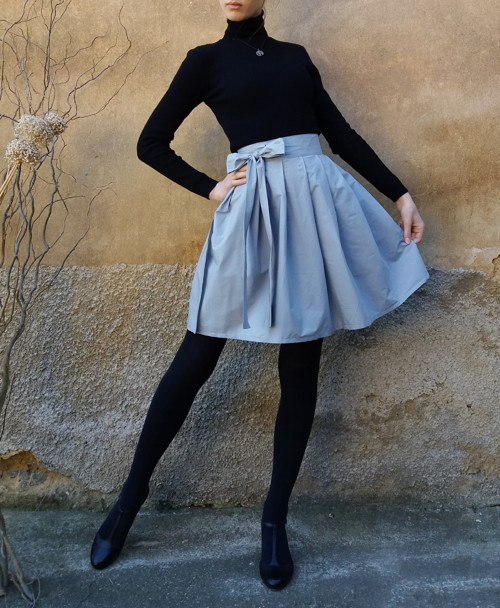 Šedá Zavinovací Sukně — foto 3
